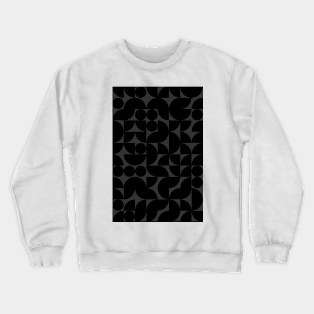 Black Colored Geometric Pattern - Shapes #5 Crewneck Sweatshirt by Trendy-Now